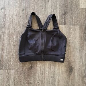 Black Front-Zip Sports Bra